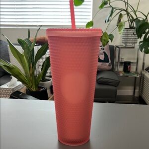 Starbucks Vibrant Light Pink Textured Tumbler with Straw